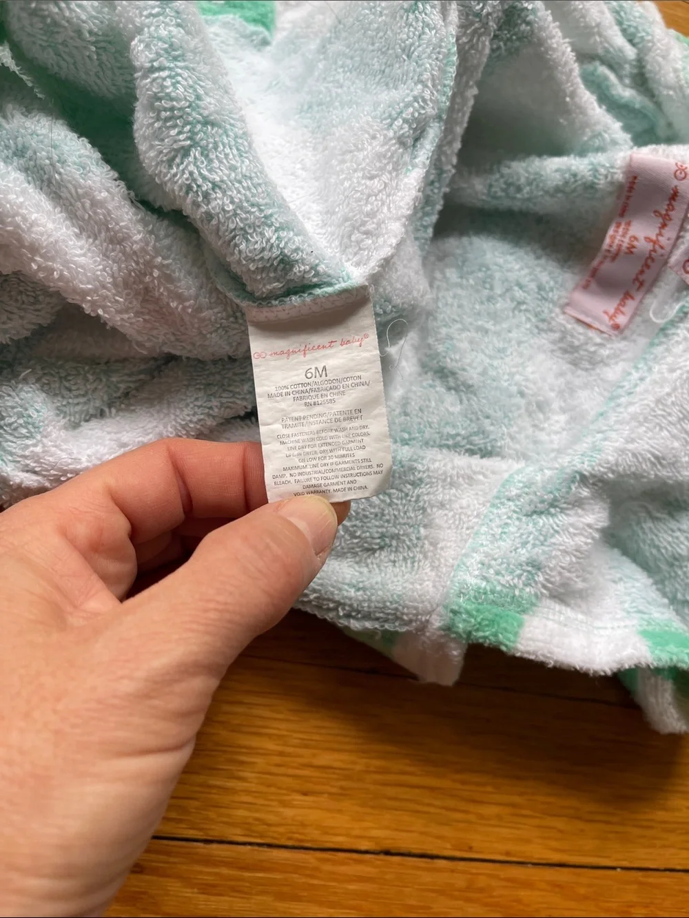 Magnificent Baby Terrycloth Hooded Baby Romper -6 mos